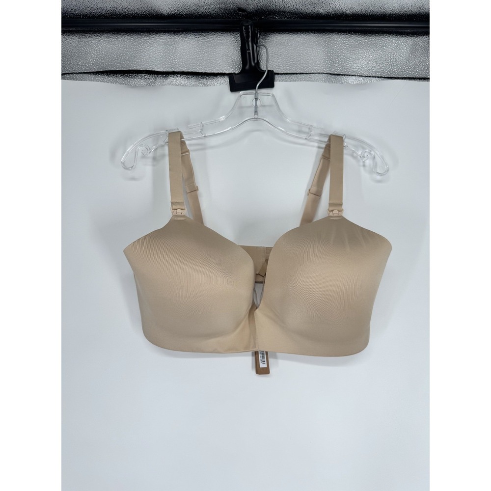 SKIMS Wireless Form Maternity T Shirt Demi Nursing Bra Womens 38DDDD Sand Tan